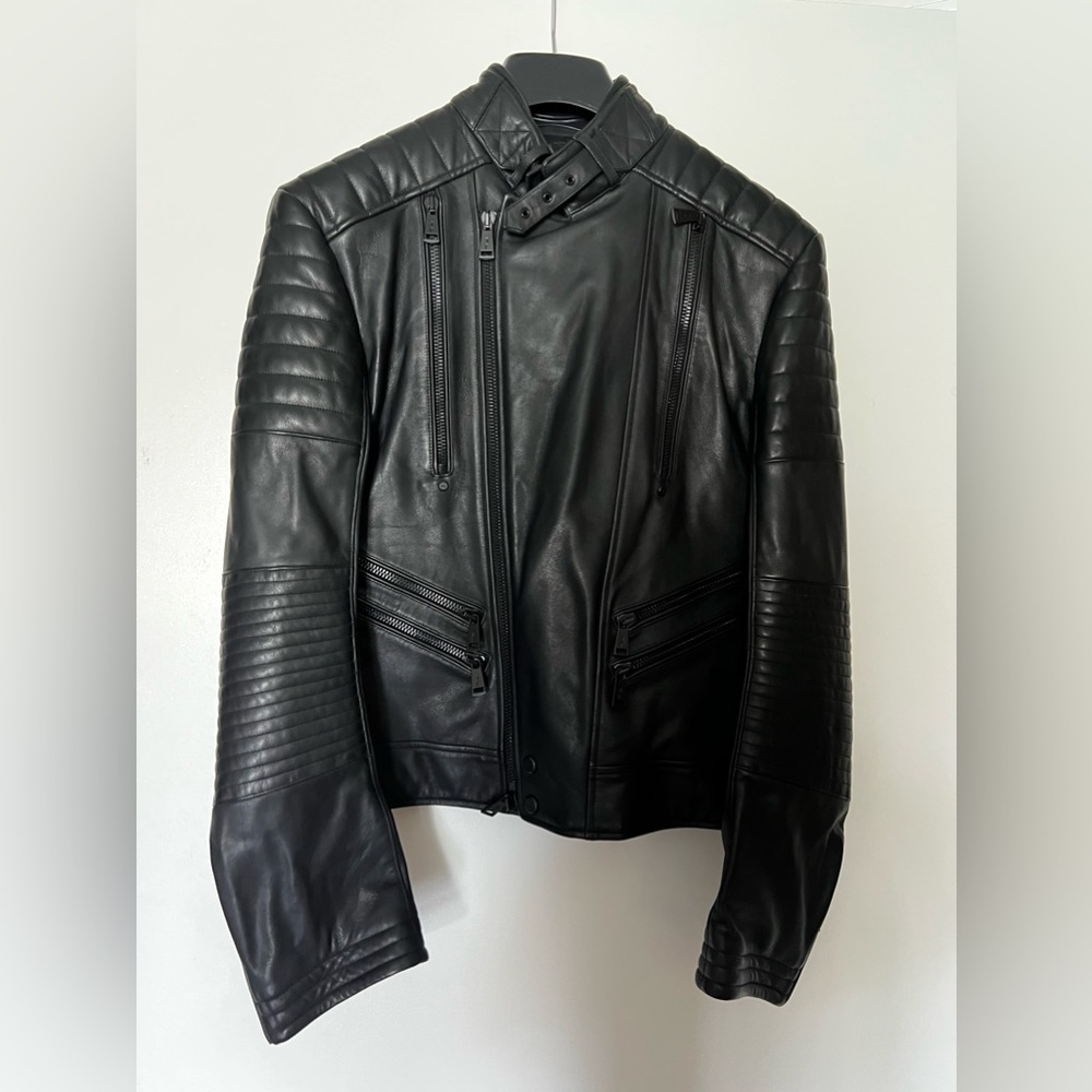 Men’s Leather Jacket Ralph Lauren Black L Large